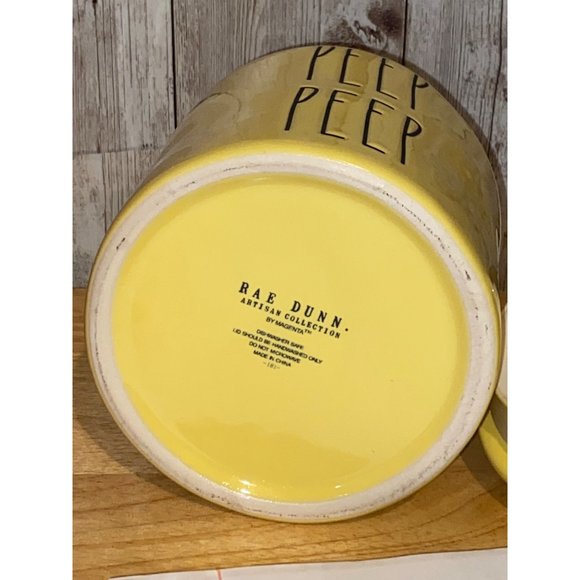 Rae Dunn Ceramic Yellow Peep Peep Canister Cookie Candy Jar 6.5" Easter - Picture 9 of 10